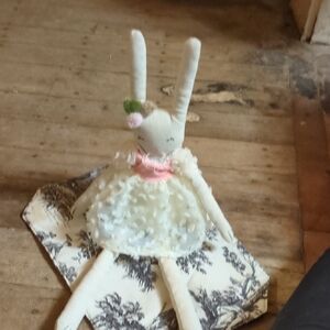 Charming Cream and Pink Bunny Plush